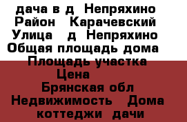 дача в д. Непряхино › Район ­ Карачевский › Улица ­ д. Непряхино › Общая площадь дома ­ 22 › Площадь участка ­ 1 000 › Цена ­ 110 000 - Брянская обл. Недвижимость » Дома, коттеджи, дачи продажа   